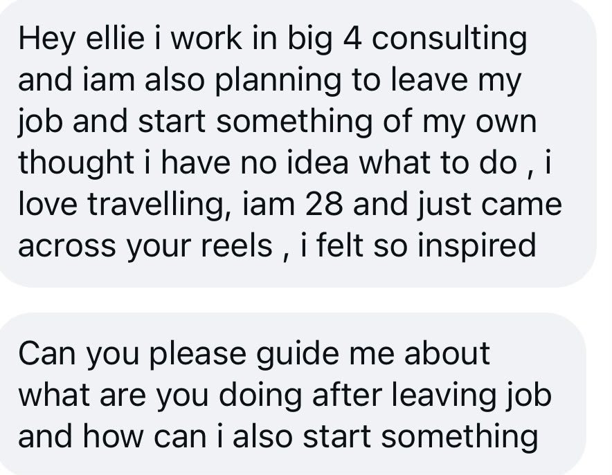 DM: I work in big 4 consulting and I'm planning to leave my job, I have no idea what to do